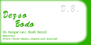 dezso bodo business card